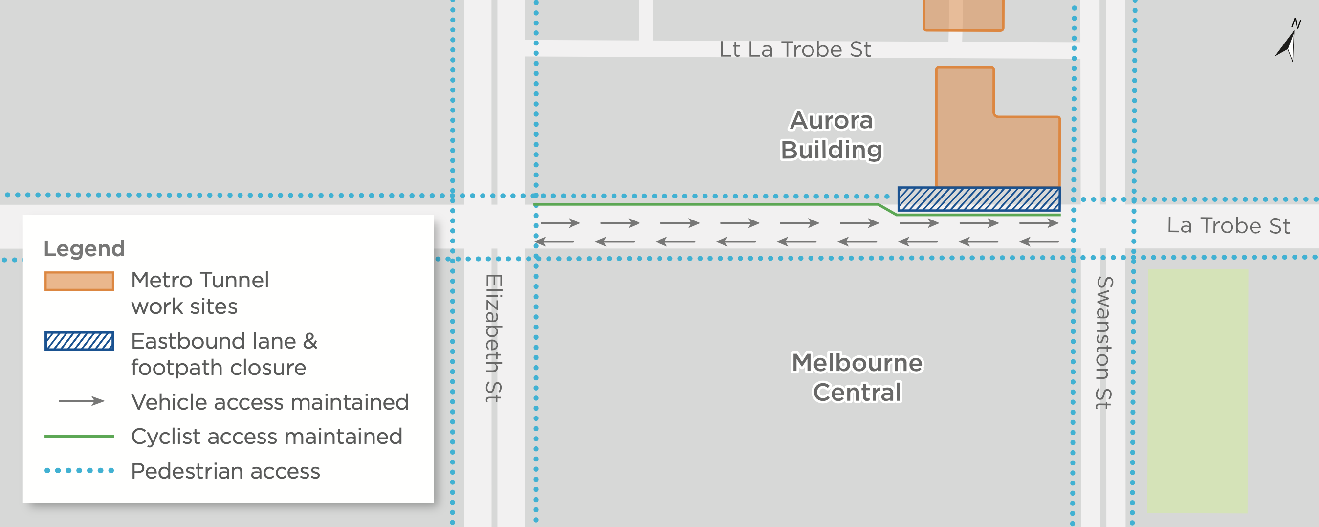 Map of La Trobe Street closure Map of La Trobe Street closure