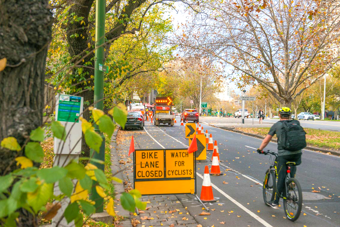 Works underway on St Kilda Road